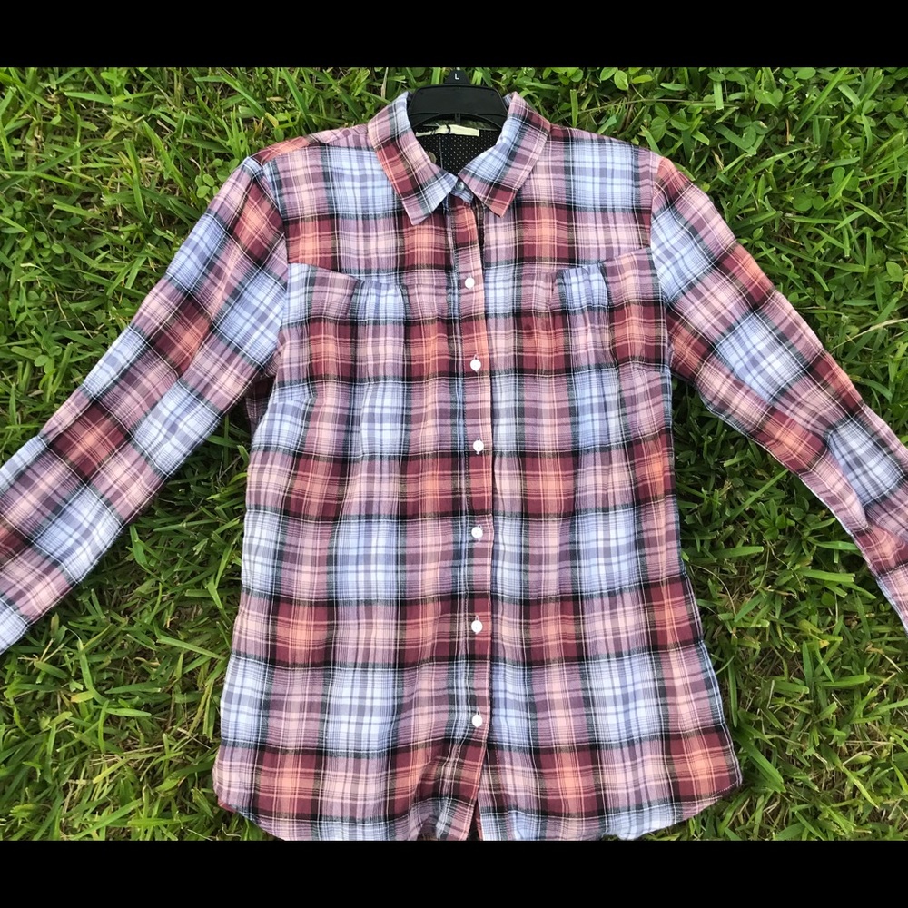 Anthropologie Isabella Sinclair Plaid Shirt Sz L - Picture 5 of 8